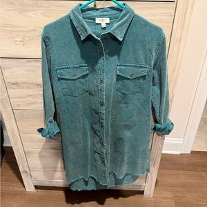 Umgee Corduroy Shirt Dress